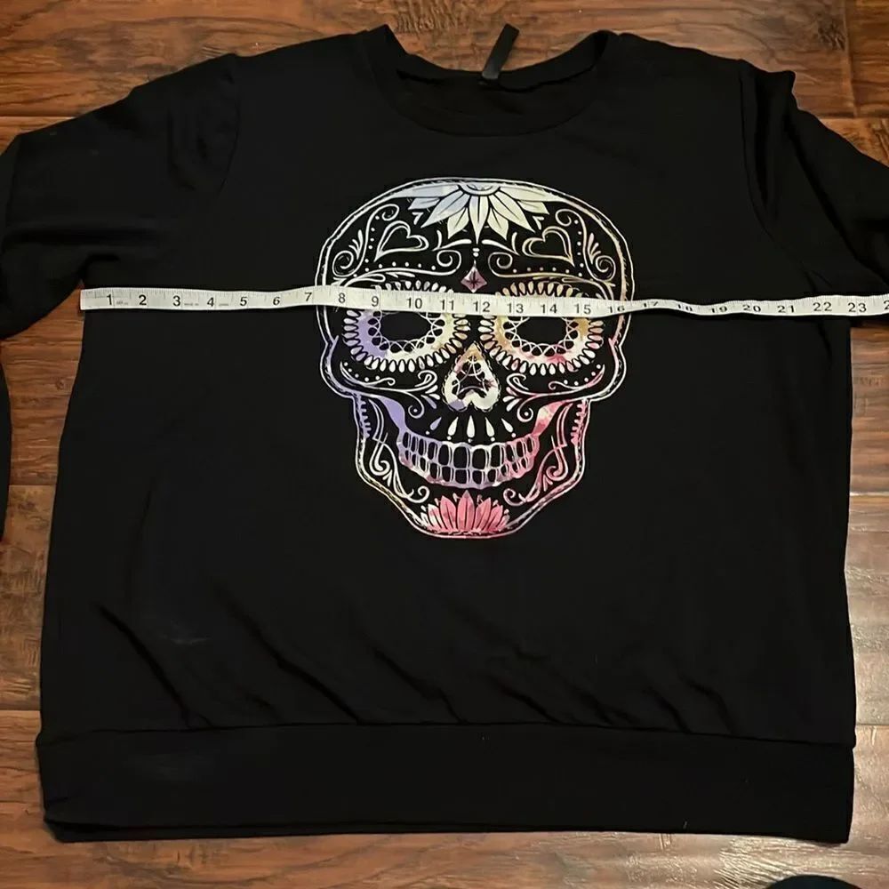 Torrid Black Skull Design Graphic Sleep Pullover Shirt Casual Cozy Comfy - Picture 5 of 10